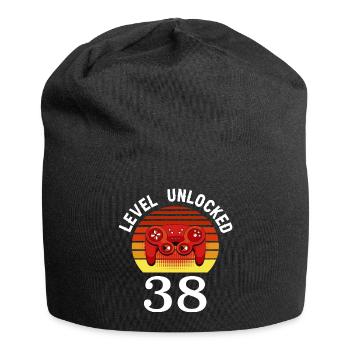 Level 38 unlocked 38 Birthday 38 years old - Jersey Beanie - black - Front