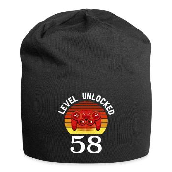 Level 58 unlocked 58 Geburtstag 58 Jahre alt - Jersey-Beanie - Schwarz - Vorne