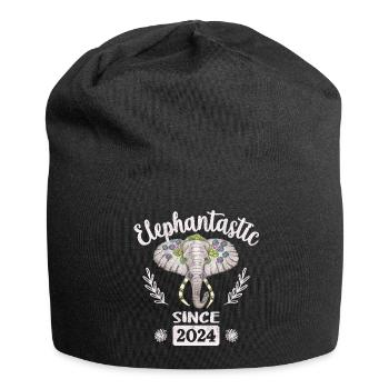Elégataire depuis 2024, Tête d’éléphant décorée - Bonnet en jersey - noir - Devant
