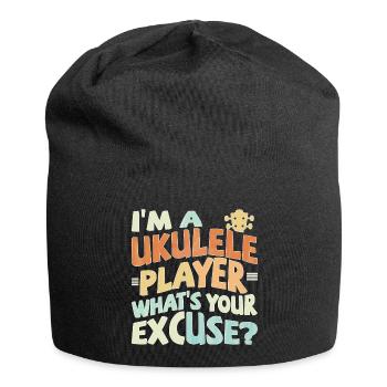I’m a Ukulele player, what’s your excuse? - Jersey-Beanie - Schwarz - Vorne