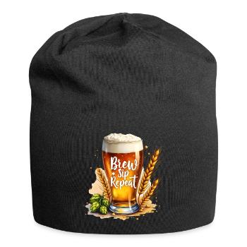 Brew Sip Repeat - Brew Drink Repeat - Jersey Beanie - black - Front