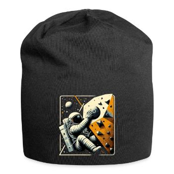 Bouldern Astronaut Raumfahrer Geschenk - Jersey-Beanie - Schwarz - Vorne