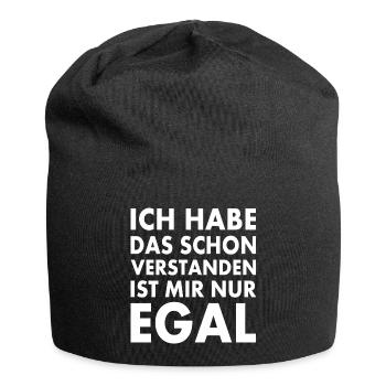 ich habe das schon verstanden ist mir nur egal - Jersey-Beanie - Schwarz - Vorne