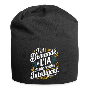 J'ai demandé à l'IA de me rendre intelligent - Bonnet en jersey - noir - Devant