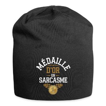 Médaille d'or en sarcasme - Bonnet en jersey - noir - Devant