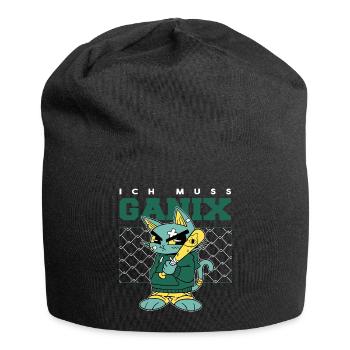 Je dois ganix ! - Dicton serein - Bonnet en jersey - noir - Devant