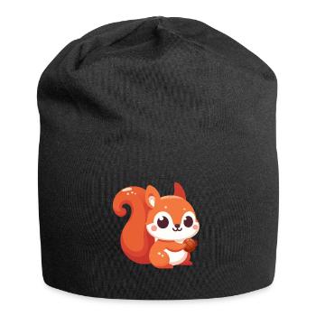 Chibi Ecureuil Kawaii - Bonnet en jersey - noir - Devant