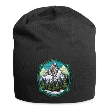 Berge Winter Eisberge Natur - Jersey-Beanie - Schwarz - Vorne