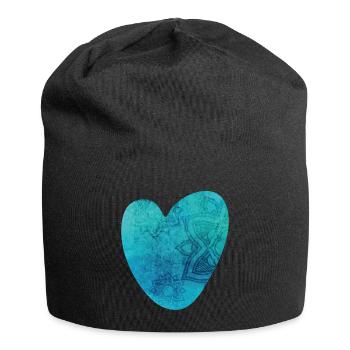 Yoga Herz Mandala Muster Meditation Liebe Fan om - Jersey-Beanie - Schwarz - Vorne