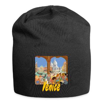 Venedig - Jersey-Beanie - Schwarz - Vorne