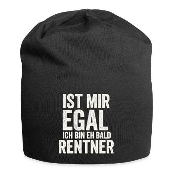 Ist mir egal, ich bin eh bald Rentner - Jersey-Beanie - Schwarz - Vorne