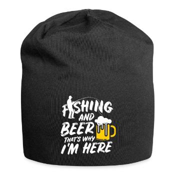 Fishing and Beer That's Why I Am Here - Jersey Beanie - black - Front