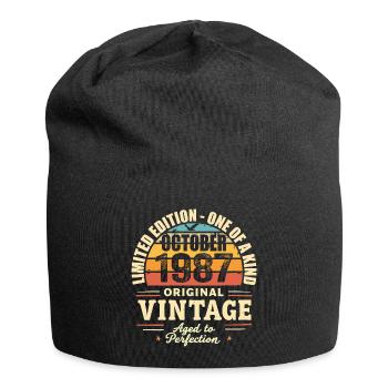 Retro October 1987 - birthday october 1987 - Jersey Beanie - black - Front