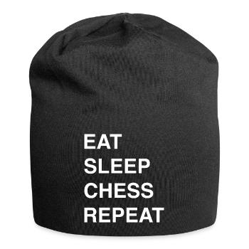 Schach Idee und Chess Sprüche - Jersey-Beanie - Schwarz - Vorne