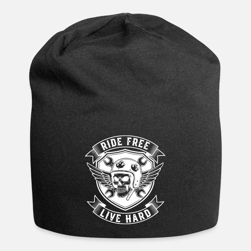 Biker Design - Roulez librement, vivez dur - Bonnet en jersey - noir