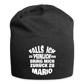 Drôle Mario citation design - Bonnet en jersey - noir - Devant