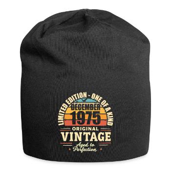 fête d anniversaire décembre 1975 - december 1975 - Bonnet en jersey - noir - Devant