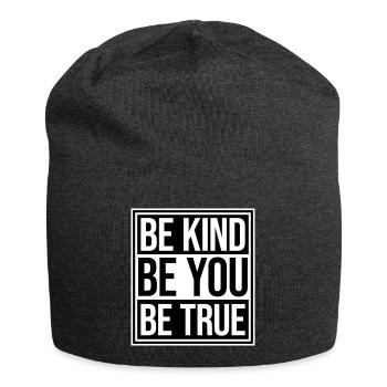Sois gentil, sois sincère, sois toi-même, un amour de soi inspirant - Bonnet en jersey - charbon - Devant