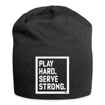Joue dur Serve fort - Bonnet en jersey - noir - Devant