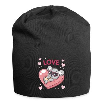 Koala Heart and Sweet Love - Jersey Beanie - black - Front
