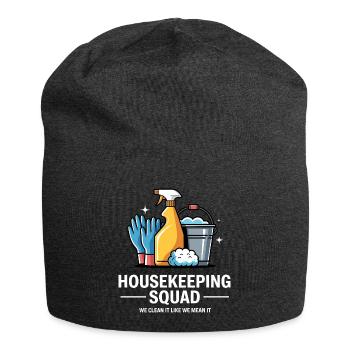 Lustiges Putzen Design - Jersey-Beanie - Anthrazit - Vorne