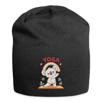 Koala Yoga Regenbogen - Jersey-Beanie - Schwarz - Vorne