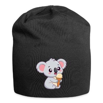 Gourmet-Koala mit Eis - Jersey-Beanie - Schwarz - Vorne