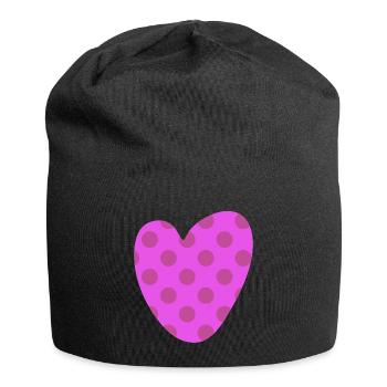 Motif Points de cœur Amour Amour Joie de vivre - Bonnet en jersey - noir - Devant