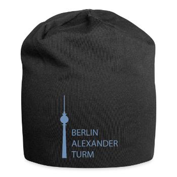 Lustiger Berlin Fernsehturm Parodie Minimal  - Jersey-Beanie - Schwarz - Vorne