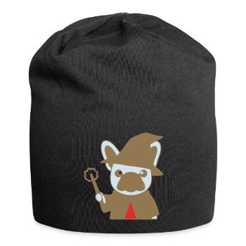 Frenchie Zauberer Magier Bunt - Jersey-Beanie - Schwarz - Vorne