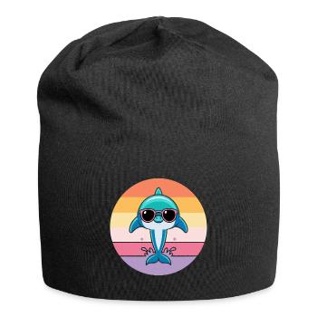 Pastel dolphin sunglasses - Jersey Beanie - black - Front