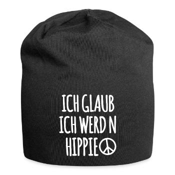 Peace Symbol Lustiger Spruch - Jersey-Beanie - Schwarz - Vorne