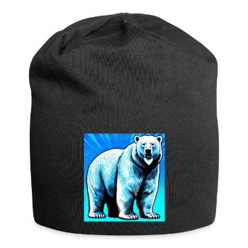 ours blanc - Bonnet en jersey - noir - Devant