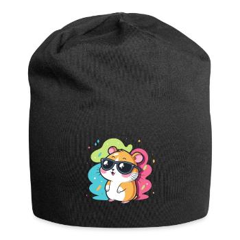 Hamster Fun Lunettes Cool - Bonnet en jersey - noir - Devant