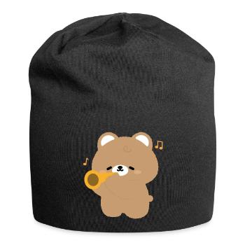 Bear Trumpet Serenade - Jersey Beanie - black - Front