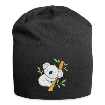 Koala dormeur sur branche - Bonnet en jersey - noir - Devant