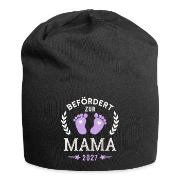 Befördert zur Mama 2027 Werdende Mama - Jersey-Beanie - Schwarz - Vorne