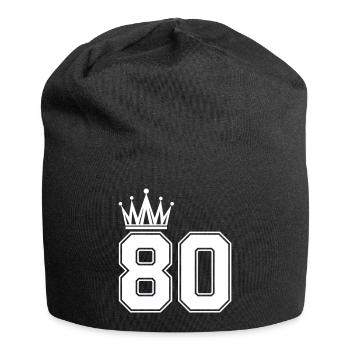 80_krone- - Jersey-Beanie - Schwarz - Vorne