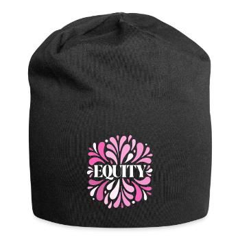 Equity in white and bright pink - Jersey Beanie - black - Front