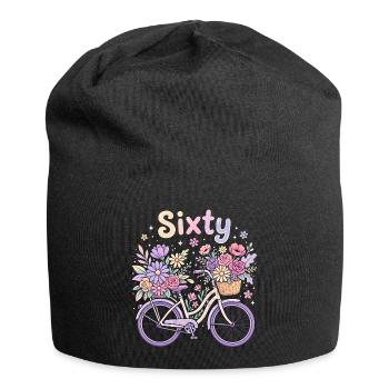 Sixty Floral Bicycle 60th Birthday - Jersey Beanie - black - Front
