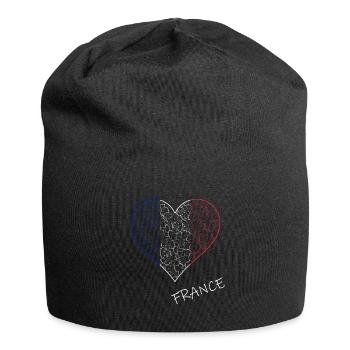 France, heart in French colors, France - Jersey Beanie - black - Front
