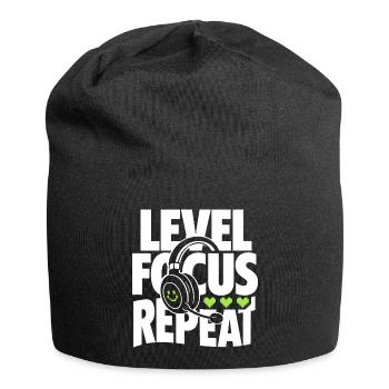 Level Focus Repeat Gaming Headset - Jersey Beanie - black - Front
