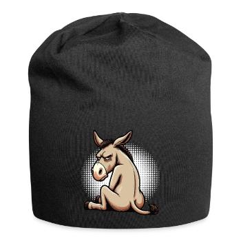 Esel Eselchen Eselhalter Muli Langohresel Muli - Jersey-Beanie - Schwarz - Vorne