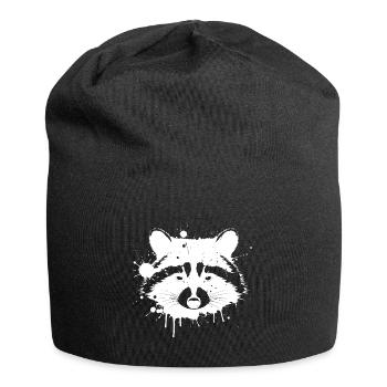 Raccoon Splash White - Jersey Beanie - black - Front