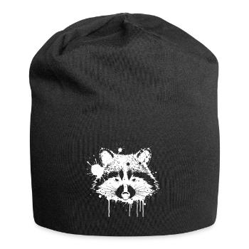 Waschbär-Splash-Graffiti - Jersey-Beanie - Schwarz - Vorne