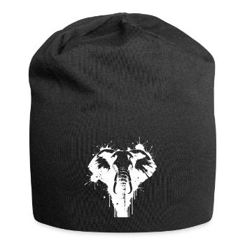 Elefantenkunst Splash White - Jersey-Beanie - Schwarz - Vorne