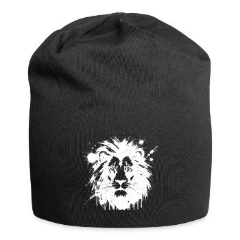 Lion en éclaboussures blanc - Bonnet en jersey - noir - Devant