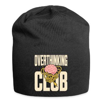 Overthinking Club with chaos of thoughts - Jersey Beanie - black - Front