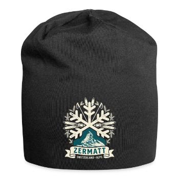 Vintage Zermatt Switzerland Alps - Jersey Beanie - black - Front