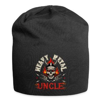 Heavy Metal Uncle Skull Rock Gift - Jersey Beanie - black - Front
